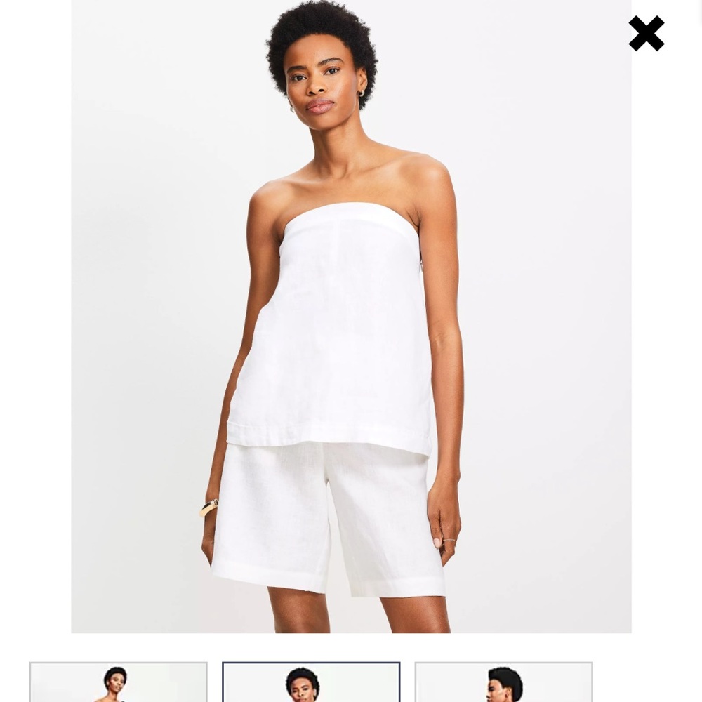 LOFT Linen tube top with shorts
